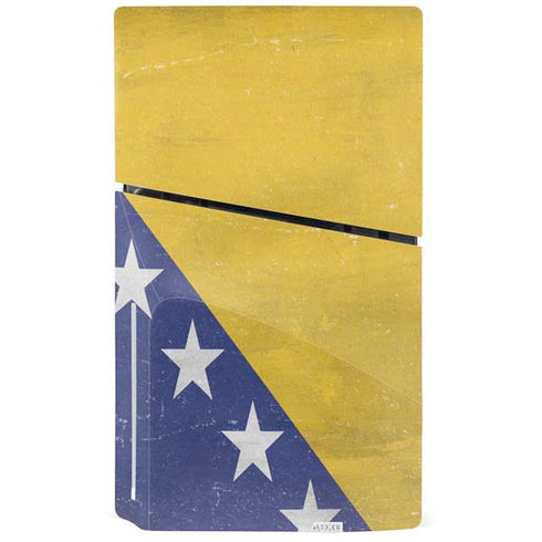 Bosnia and Herzegovina Flag Distressed PS5 Slim Disk Console Skin